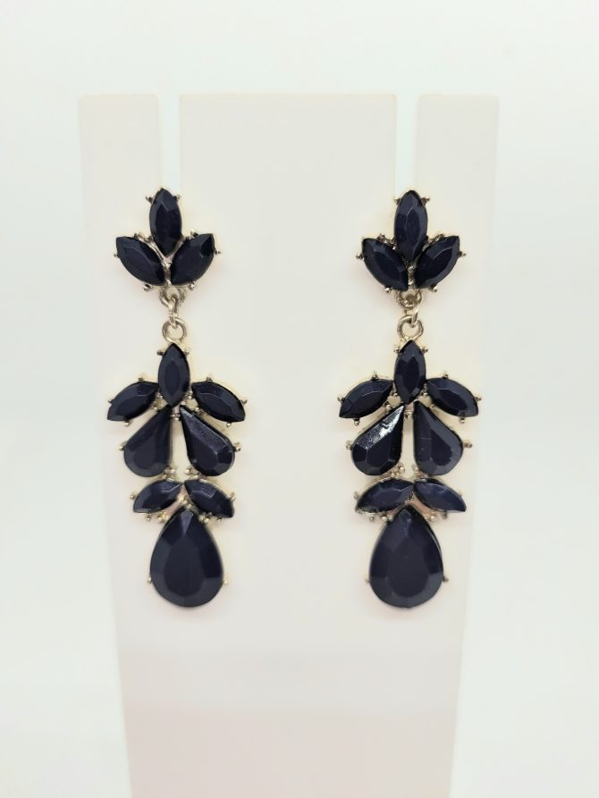 Navy gold drop earrings vintage