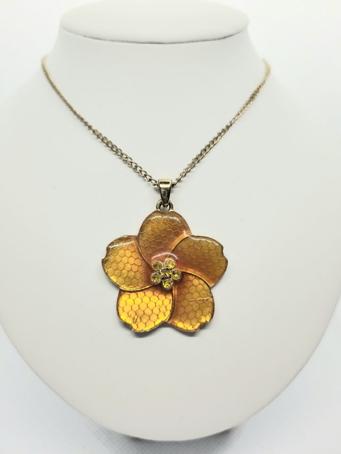 Large orange flower necklace