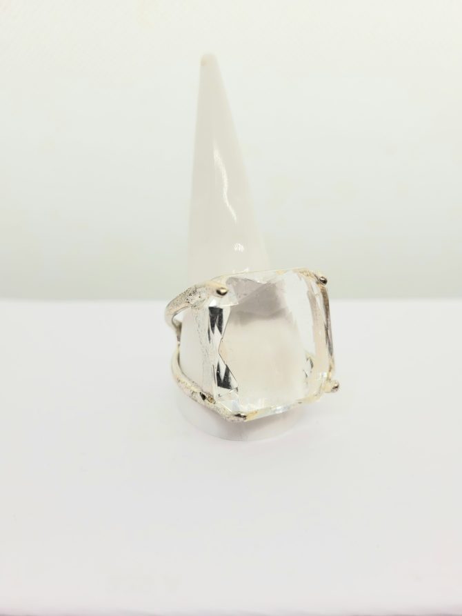 Large clear statement ring