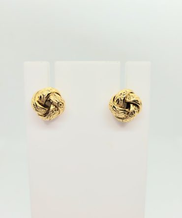 Circle knot gold earrings vintage