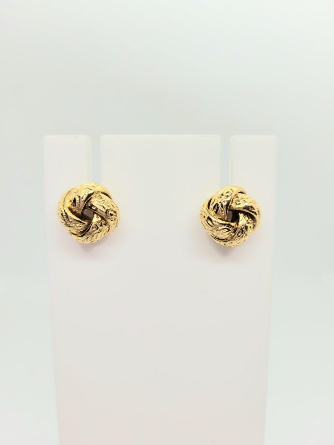 Circle knot gold earrings vintage