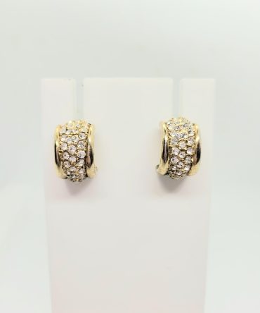 diamante half hoop earrings vintage