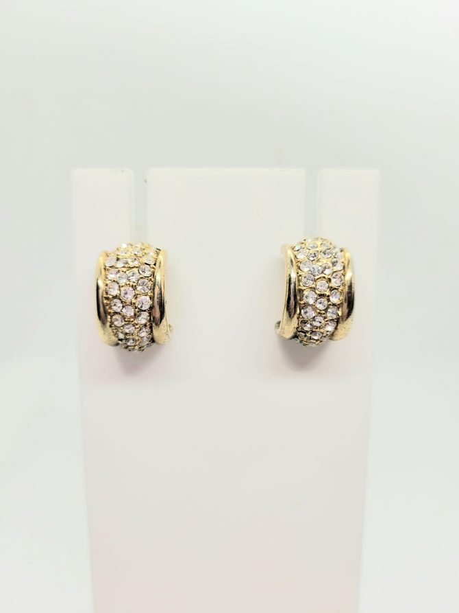 diamante half hoop earrings vintage