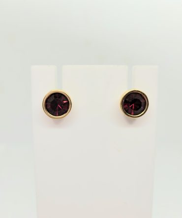 Red gem stud earrings vintage