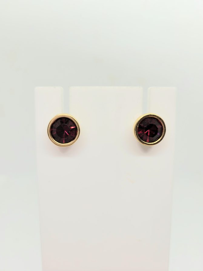 Red gem stud earrings vintage