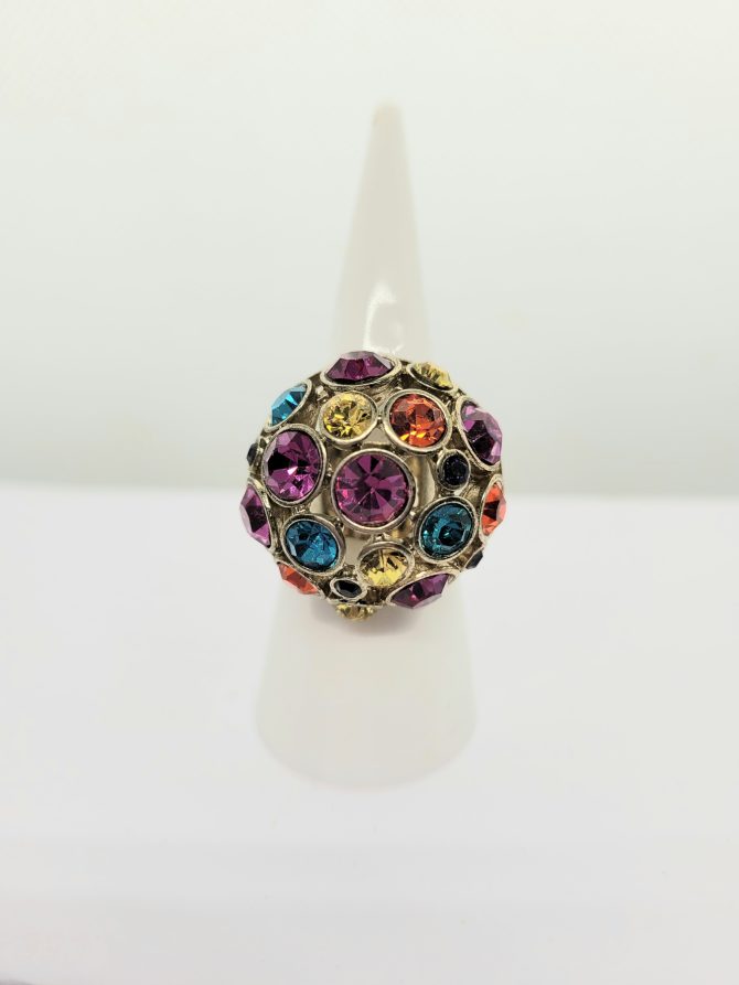Multi coloured gold ring