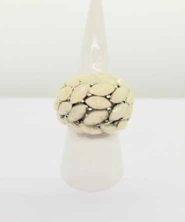Cream multi bead ring