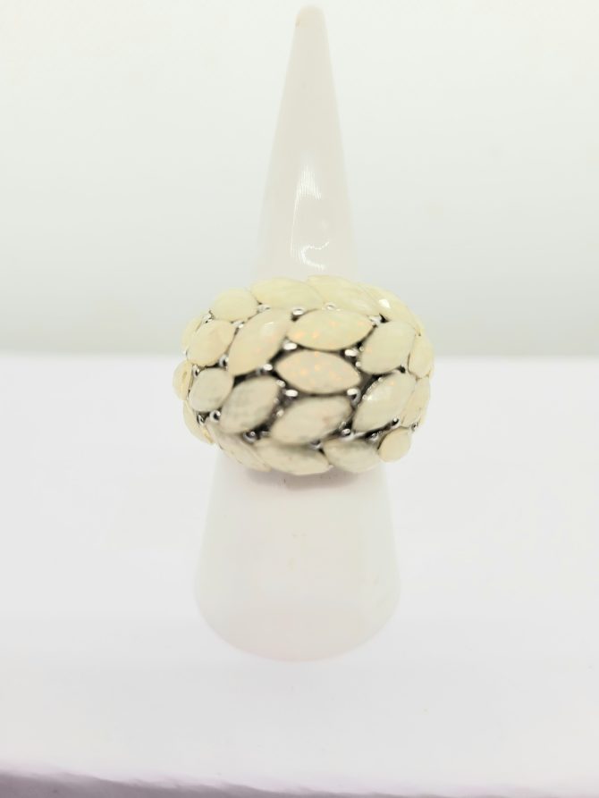 Cream multi bead ring