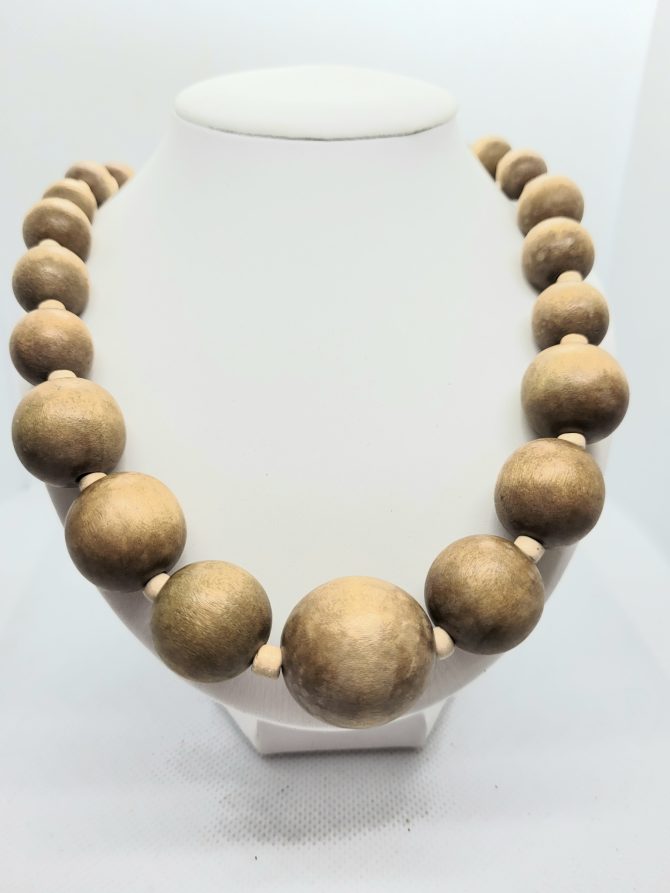 Large wooden bead necklace