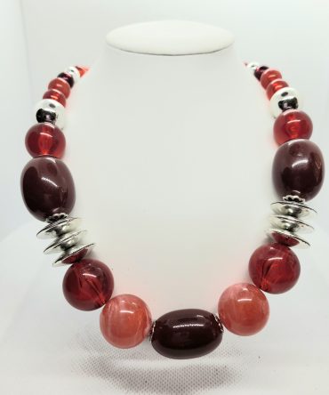 Large red bead necklace