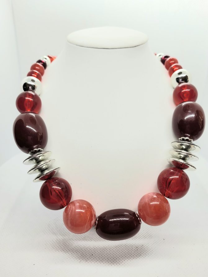 Large red bead necklace