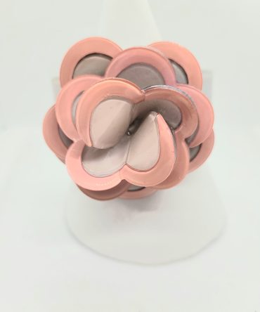 Grey pink flower bangle