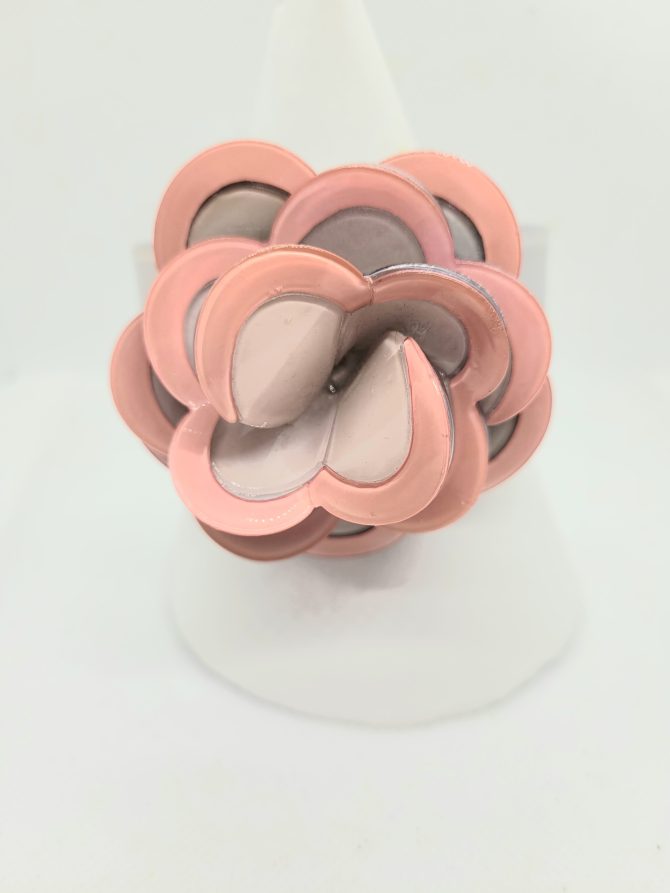Grey pink flower bangle