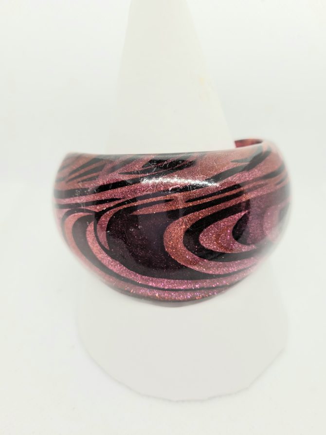 Black pink large bangle