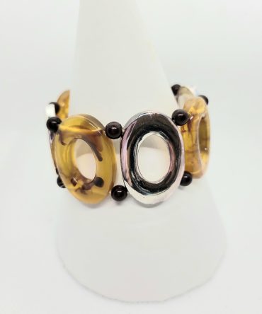 Loop silver yellow bracelet