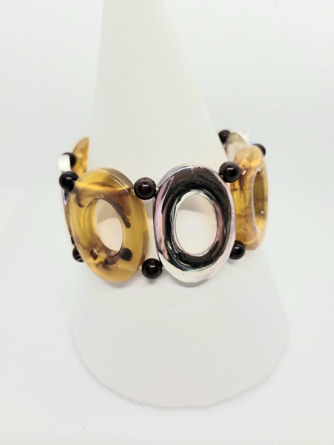 Loop silver yellow bracelet