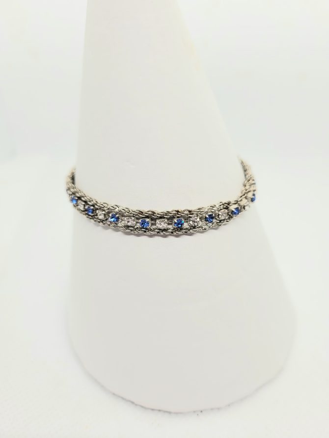 Blue white crystal bracelet