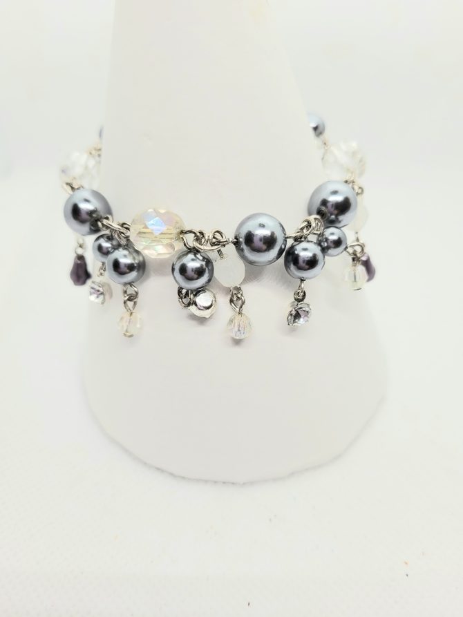 Grey multi bead bracelet