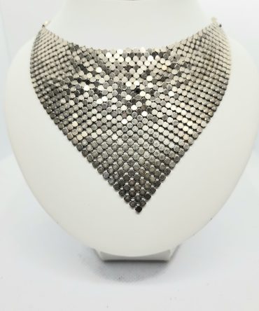 Large silver triangle necklace