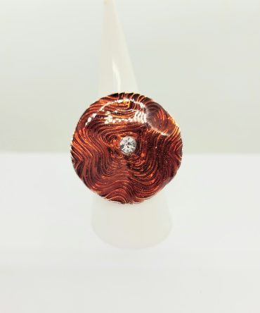 Diamante red circle ring