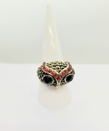 Gem owl ring