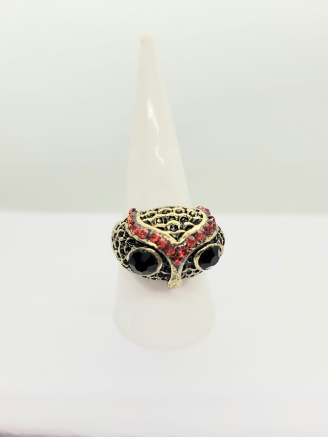 Gem owl ring