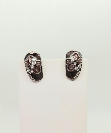 Purple clip on earrings vintage