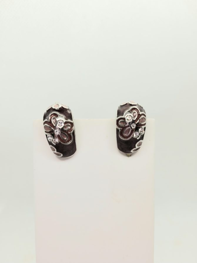 Purple clip on earrings vintage
