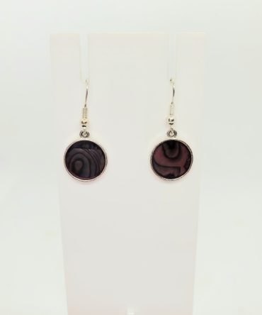 Abalone circle earrings vintage