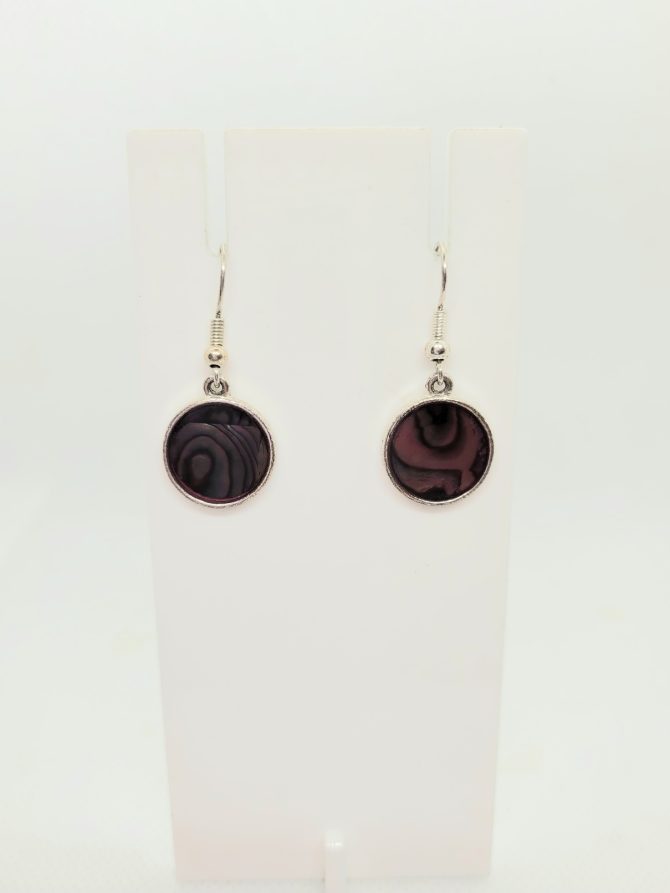 Abalone circle earrings vintage