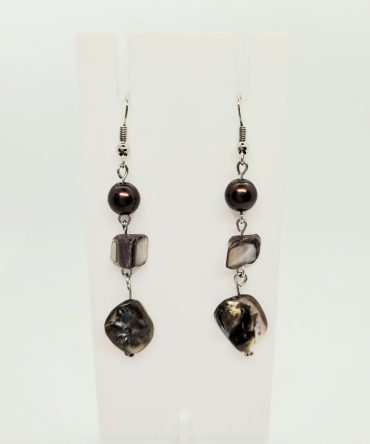 Purple bead stone earrings vintage