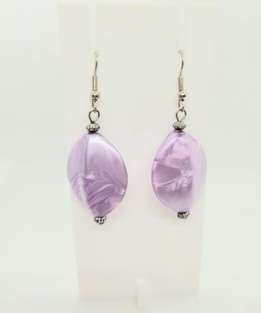 Large lilac drop earrings vintage