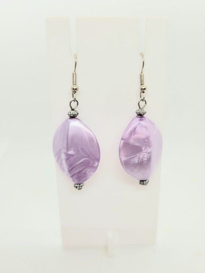 Large lilac drop earrings vintage