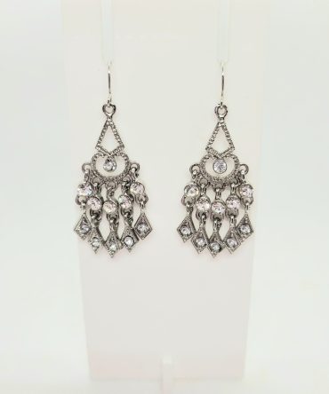 Crystal silver earrings vintage