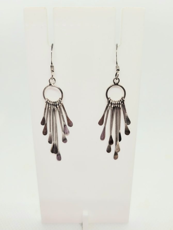 Silver drop earrings vintage