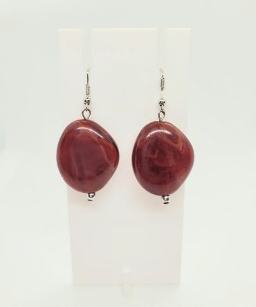 Large red drop earrings