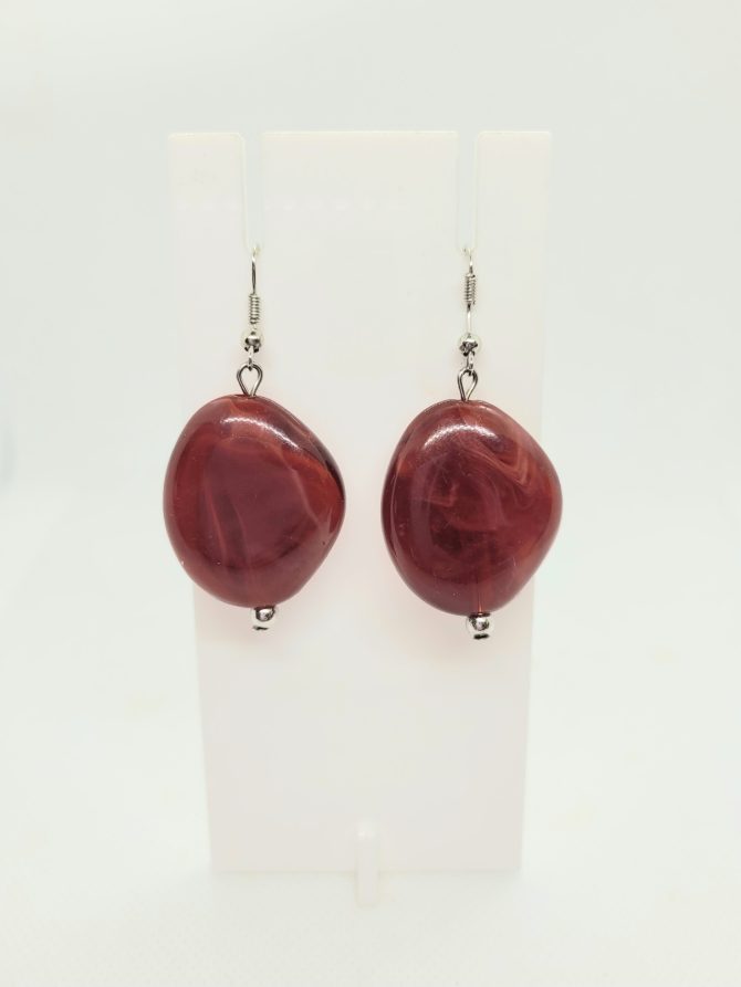 Large red drop earrings