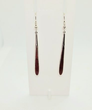 Long red drop earrings