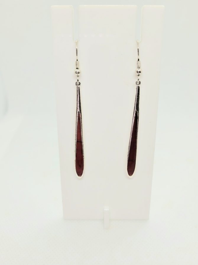 Long red drop earrings