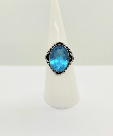 Light blue oval ring