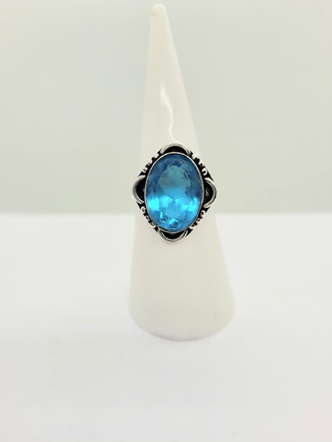 Light blue oval ring