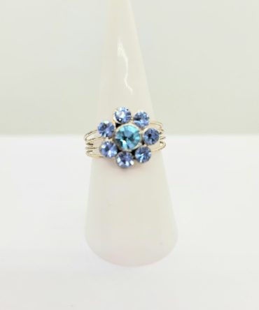Light blue flower ring