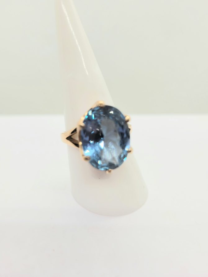Blue large gem ring