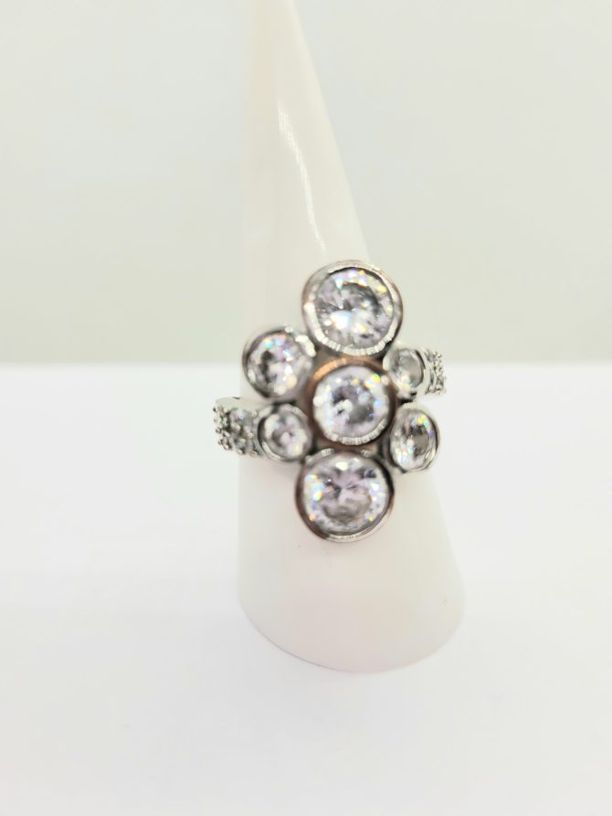 Crystal 7 stone ring vintage