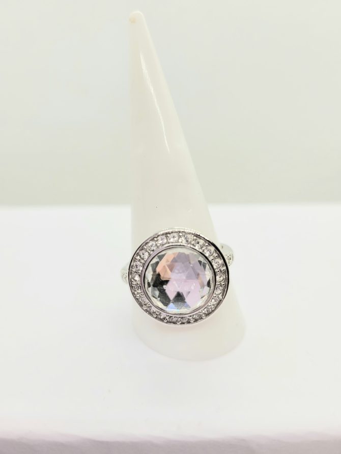 Large clear gem ring