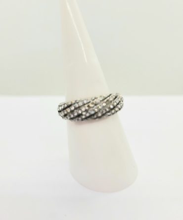Crystal band bronze ring vintage