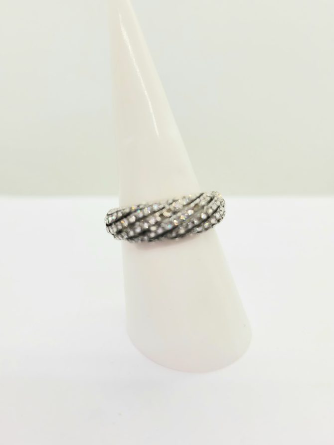 Crystal band bronze ring vintage