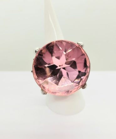 Large pink gem ring