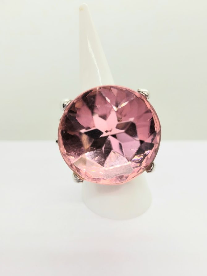Large pink gem ring