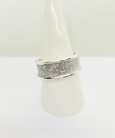 Glitter silver ring